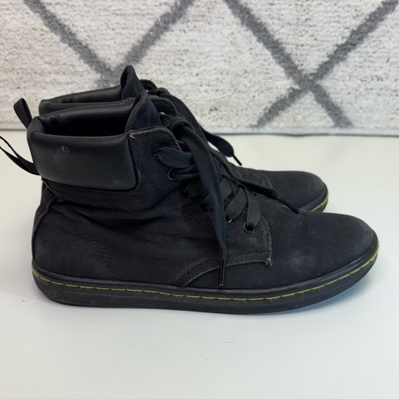 Dr. Martens Womens 8 Maelly Padded Collar Canvas Black High Top Lace Up Sneaker - Picture 5 of 10